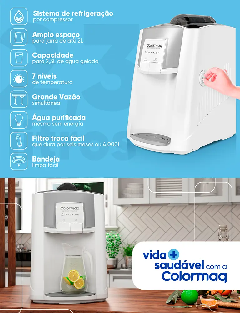 Purificador de Água Colormaq Premium Compressor
